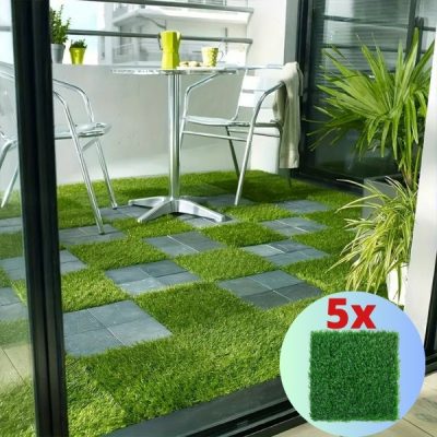Piastrelle in erba sintetica per decorazioni (5pz) | GRASSTILE