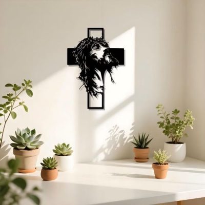 Croce moderna in metallo da parete | JESUMET